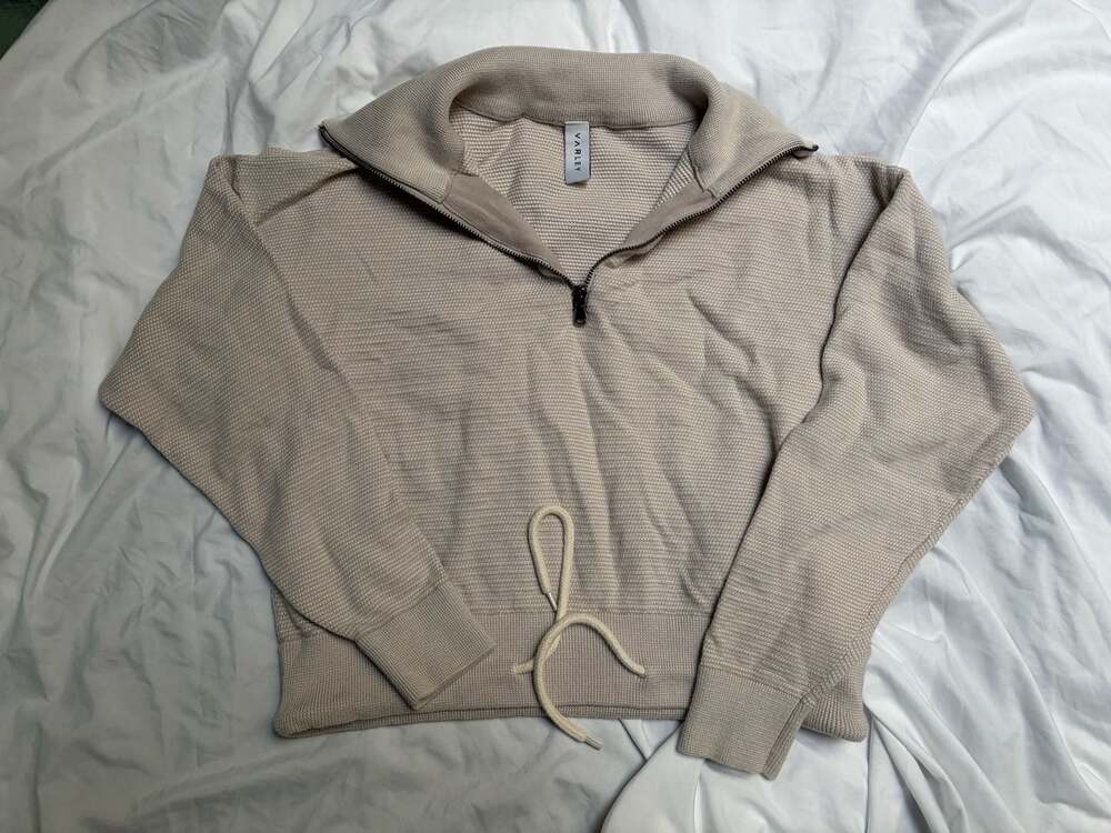 Varley Reid Half-Zip Cotton Knit Pullover Sweater